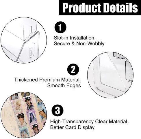 5 Tier Card Display Shelf, Acrylic Trading Card Display Stand Graded Card Display Stand with 40 Pcs Photocard Sleeves, Versatile Display Holders for PSA BGS SGC Slabs, Sports Cards, Greeting Card in Saudi Arabia