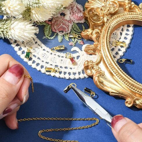 KitBeads 20pcs Micro Pave Rhinestone Charms Rectangle Real Gold Plated Cubic Zirconia Birthstone Charm for Jewelry Making Bracelets Bulk in Kuwait