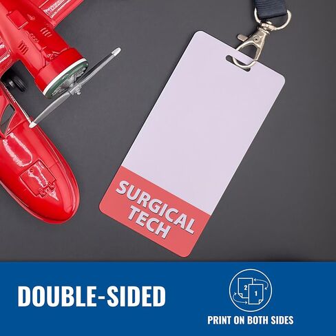 Surgical Tech Badge Buddy Vertical Coral Pink Heavy Duty 1 Pc - Elevate Your Style with Our Nurse Practitioner Badge Buddy - Spill & Tear Proof - Double Sided Made in USA in Kuwait