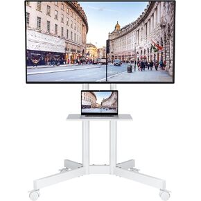 BONTEC Mobile TV Stand with Tilt, Rolling TV Stand Fits 23-60" LED, LCD, OLED, Flat Curved TVs Up to 88 lbs, Height Adjustable TV Cart with Laptop Shelf, Max VESA 400x400mm in Kuwait