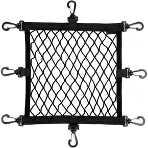 Motorcycle Helmet Cargo Net, Double Layer 13.78" x 13.78" Elastic Mesh, 8 Heavy Duty Adjustable Hooks Helmet Luggage Net, Universal for Motorcycle ATV Scooter (Black) in Saudi Arabia