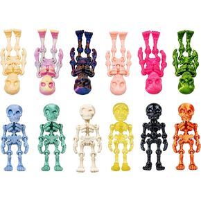Mini Skeleton Figures 3D Printed - 30PCS Random Color Posable Tiny Skeleton Toys, Halloween Party Favors, Miniature Decor & Craft Supplies for DIY Projects in Saudi Arabia