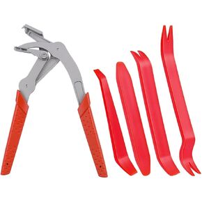 Car Clip Pliers, Panel Clip Removal Tool, Auto Clip Removal Pliers with 4Pcs Auto Trim Removal Tool Kit for Automotive Plastic Fasteners Damage-Free Interior & Exterior Disassembly Tool in Saudi Arabia