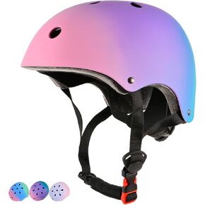 Adjustable Kids Bike Helmet for Girls Boys Youth, Color Gradient Kids Protective Helmets for Multi-Sports Bicycle Cycling Skateboard Scooter Skating in Saudi Arabia