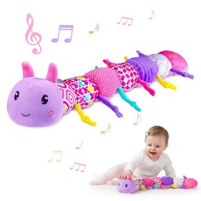 KaeoHye Baby Toy 0-12 Months,Baby Infant Musical Stuffed Animal Soft Toy with Multi-Sensory Crinkle, Rattle & Textures,Baby Girl Toy Birthday Gift,Caterpillar,Purple in Saudi Arabia