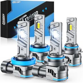 Fahren H11 9005 Light Bulbs, 120,000LM 12X Brightness, 90000+ Hours Lifespan, Real 1:1 Halogen Mini Size, 6500K Cool White, Plug-N-Play, Pack of 2 in Saudi Arabia