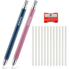 Avenuebool Sewing Chalk Markers for Fabric, Aluminum Chalk Pencil Refillable Cartridge Set, Marking Tool for Sewing with Sharpener and 12 Pcs 4mm Refills(Colorful) in Saudi Arabia