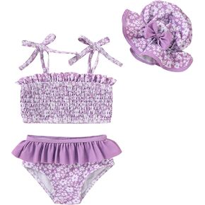 YOUNGER TREE Baby Toddler Girls Swimsuit Summer Bathing Suit Solid Color Bikini Beach Bathing Suit in Saudi Arabia