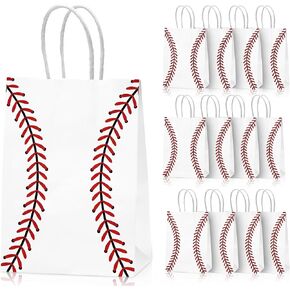 Leezmark 12 Pcs Baseball Party Favors Gift Bags with Handle, Baseball Snack Treat Goodie Bags for Kids Team, Sports Theme Paper Bags for Party Decorations Supplies in Saudi Arabia