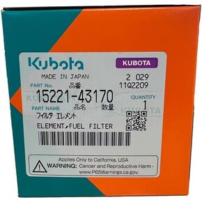 Kubota Engine of America Genuine OEM Fuel Filter 15221-43170 in Saudi Arabia