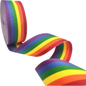 Rainbow Ribbon Gay Pride Grosgrain Stripe Ribbon for DIY Craft, 1.57 Inch x 21.87 Yard in Saudi Arabia