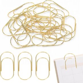 20 Pcs Jumbo Paper Clips 2 Inch (50mm), Large Gold Paperclips, Non-Skid Smooth Steel Wire, Oversized Wide Clips for Office School Planner Bookmarks in Saudi Arabia