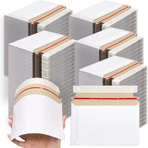 500 Pack 6.5 x 4.5 Inch Rigid Mailers Self Seal Cardboard Protective Flat Card Shipping Envelopes Bulk for Document CD Photo White in Saudi Arabia