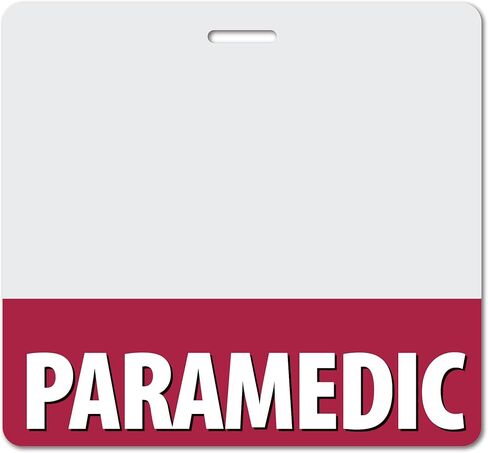 Paramedic Heavy Duty Horizontal Red (5 Pack) - Spill & Tear Proof Cards - 2 Sided USA Printed Quick Role Identifier ID Tag Backer by BadgeZoo in Kuwait