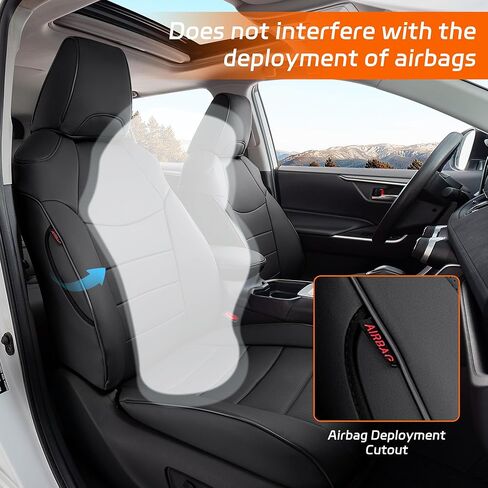 أغطية مقاعد Ranaya المخصصة لسيارة Toyota Subaru Forester 2025–2026 (ليست مخصصة للحياة البرية) 2.5i، محدودة، ممتازة، رياضية، للتجول، مجموعة كاملة من الجلد المقاوم للماء، صديقة للحيوانات الأليفة والأطفال (أسود) in Kuwait