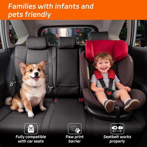 أغطية مقاعد Ranaya المخصصة لسيارة Toyota Subaru Forester 2025–2026 (ليست مخصصة للحياة البرية) 2.5i، محدودة، ممتازة، رياضية، للتجول، مجموعة كاملة من الجلد المقاوم للماء، صديقة للحيوانات الأليفة والأطفال (أسود) in Kuwait