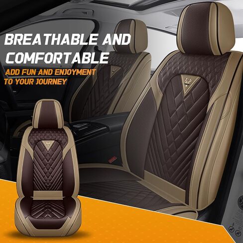 Fit for Dodge RAM 1500/2500/3500/ Rebel TRX Laramie Longhorn Limited Tradesman Big Horn Seat Covers 2010-2026, Wear-resistant Customized, Nappa Leather Easy Install (Brown Coffee/Standard 2 Seats) in Saudi Arabia