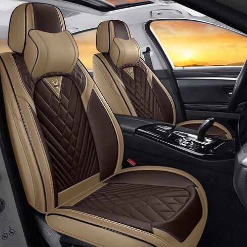 Fit for Dodge RAM 1500/2500/3500/ Rebel TRX Laramie Longhorn Limited Tradesman Big Horn Seat Covers 2010-2026, Wear-resistant Customized, Nappa Leather Easy Install (Brown Coffee/Standard 2 Seats) in Saudi Arabia