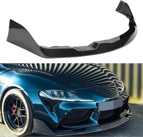 الشفة الأمامية متوافقة مع Toyota GR Supra A90 A91 2020-2024، AG Style Bumper Air Dam، فاصل سبويلر سفلي للذقن، جسم حماية (نمط ألياف الكربون) in Kuwait