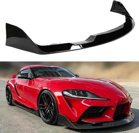 الشفة الأمامية متوافقة مع Toyota GR Supra A90 A91 2020-2024، AG Style Bumper Air Dam، فاصل سبويلر سفلي للذقن، جسم حماية (نمط ألياف الكربون) in Kuwait