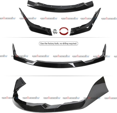 الشفة الأمامية متوافقة مع Toyota GR Supra A90 A91 2020-2024، AG Style Bumper Air Dam، فاصل سبويلر سفلي للذقن، جسم حماية (نمط ألياف الكربون) in Kuwait