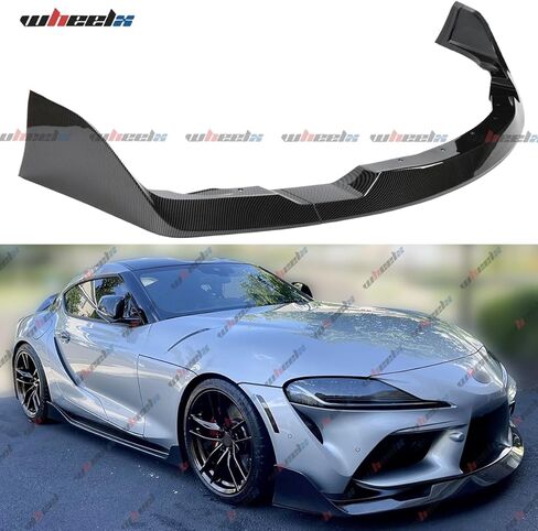 الشفة الأمامية متوافقة مع Toyota GR Supra A90 A91 2020-2024، AG Style Bumper Air Dam، فاصل سبويلر سفلي للذقن، جسم حماية (نمط ألياف الكربون) in Kuwait
