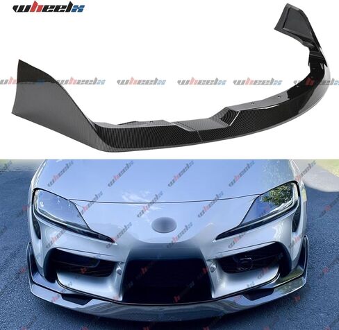الشفة الأمامية متوافقة مع Toyota GR Supra A90 A91 2020-2024، AG Style Bumper Air Dam، فاصل سبويلر سفلي للذقن، جسم حماية (نمط ألياف الكربون) in Kuwait