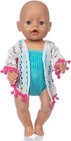 18 Inch Doll Clothes and Accessories, Doll Swimming Outfit Including Swimsuits Hat Sunglasses Garland Handbag Swimming Ring (Not Include Doll) in Saudi Arabia