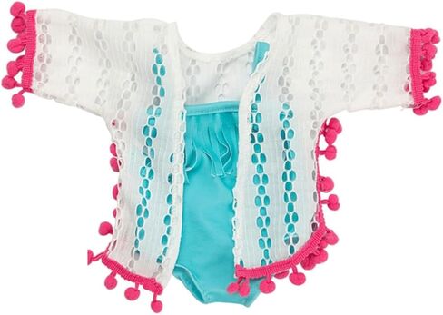 18 Inch Doll Clothes and Accessories, Doll Swimming Outfit Including Swimsuits Hat Sunglasses Garland Handbag Swimming Ring (Not Include Doll) in Saudi Arabia