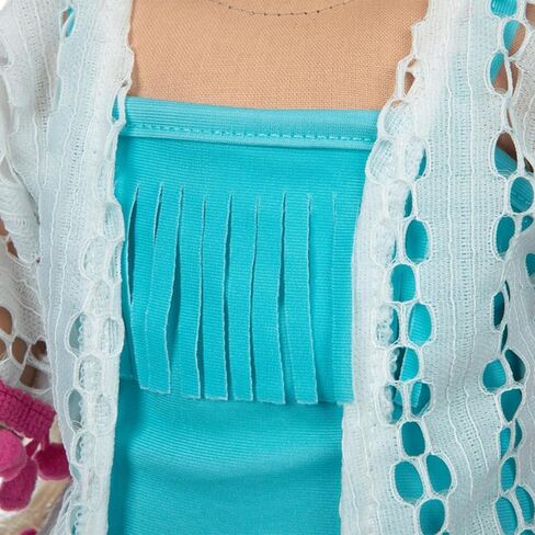 18 Inch Doll Clothes and Accessories, Doll Swimming Outfit Including Swimsuits Hat Sunglasses Garland Handbag Swimming Ring (Not Include Doll) in Saudi Arabia