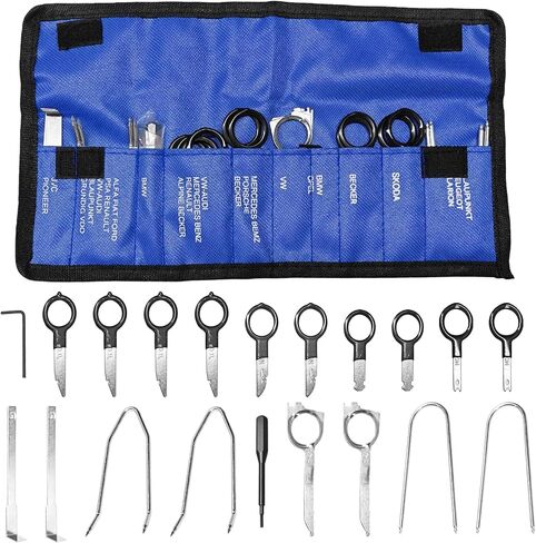 20 PCS Car Radio Removal Tool Kit, Professional Stereo CD Player Removal Key DVD Navigation Remover, Universal Radio Release Key Pry Tool Set for Most Cars Trucks SUVs (Red) in Saudi Arabia