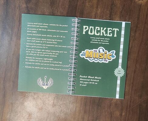 music notebook a6 - Pocket - blank music sheets - Manuscript Notebook -100 Pages- 4×6 inch -Loose-leaf music notebook - Portable Staff Paper for Musicians in Kuwait