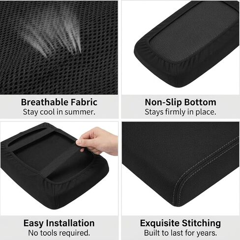 Memory Foam Center Console Cover for Toyota 4Runner Accessories 2010-2024, High-Density Space Cotton Armrest Pad, Soft Cushioning & Scratch Protector, Ergonomic Support for Long Drive, Black in Kuwait