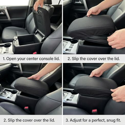 Memory Foam Center Console Cover for Toyota 4Runner Accessories 2010-2024, High-Density Space Cotton Armrest Pad, Soft Cushioning & Scratch Protector, Ergonomic Support for Long Drive, Black in Kuwait