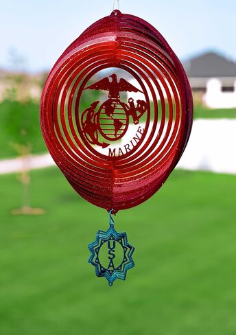 SWEN Products US Marines Circle Swirly Metal Wind Spinner in Saudi Arabia