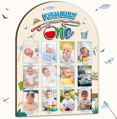 R HORSE My First Year Photo Frame Board - Baby Photo Display Wood Board My First Year Picture Frame 12 Months Milestone Board Highland Cow 1st Birthday Nursery Decor Baby Keepsake Gifts for Boy Girl in Saudi Arabia
