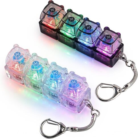 2 PCS Keyboard Fidget Toy for Adults Keyboard Fidget Keychain, Cute Bear Shape Mechanical Keyboard Fidget Clicker 4-in-1 Button for Stress Relief (Black & White) in Kuwait