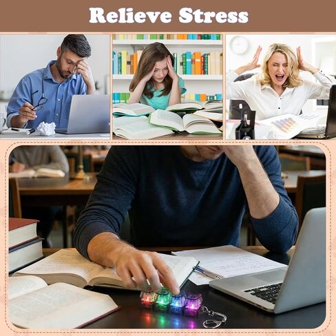 2 PCS Keyboard Fidget Toy for Adults Keyboard Fidget Keychain, Cute Bear Shape Mechanical Keyboard Fidget Clicker 4-in-1 Button for Stress Relief (Black & White) in Kuwait