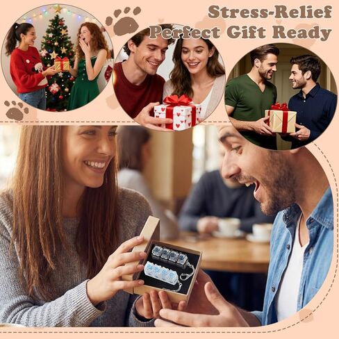 2 PCS Keyboard Fidget Toy for Adults Keyboard Fidget Keychain, Cute Bear Shape Mechanical Keyboard Fidget Clicker 4-in-1 Button for Stress Relief (Black & White) in Kuwait
