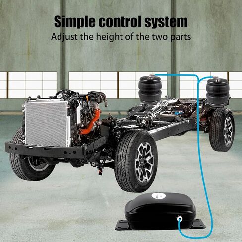 Universal 150 PSI Small Onboard Air Compressor, Replacement for Truck/Car Train Horn/Suspension/Ride/Bag kit/System 12V Black in Kuwait