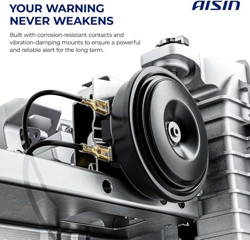 AISIN AFTERMARKET HORAZ-00003 قرص كهربائي عالي النغمة عالمي - متوافق مع سيارات الركاب والمركبات التجارية على الطرق الوعرة والدراجات البخارية والدراجات الترابية والدراجات النارية والدراجات النارية - 110 ديسيبل 12 فولت 4 أمبير 76 مم in Kuwait