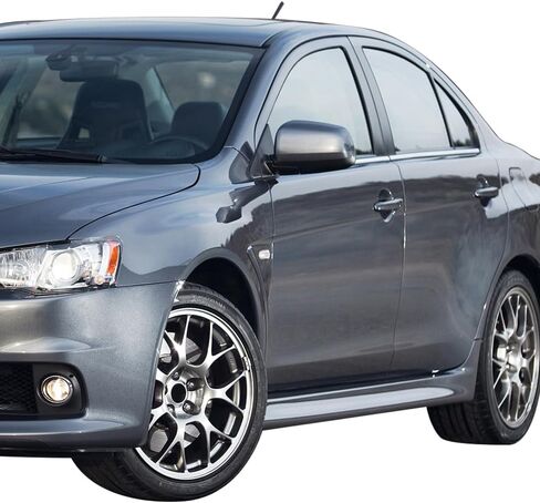 تنانير جانبية متوافقة مع 2008-2015 Mitsubishi Lancer EVO، زوج تمديد التنانير الجانبية قطعتين نمط EVO أسود غير مطلي من IKON MOTORSPORTS، 2009 2010 2011 2012 2013 2014 in Kuwait