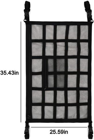 Upgrade Car Ceiling Cargo Net Pocket, 35.43" x 25.59" Double-Layer Car Roof Storage Organizer, Overhead Net for Truck, SUV & Van Camping, Travel Road Trips, Van Life Essentials in Kuwait