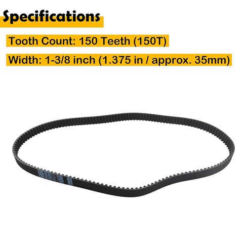 40027-01 150T 1-3/8" حزام محرك خلفي متوافق مع موديلات 2002-2003 Harley Davidson V-Rod VRSC، حزام محرك نهائي عالي التحمل in Kuwait