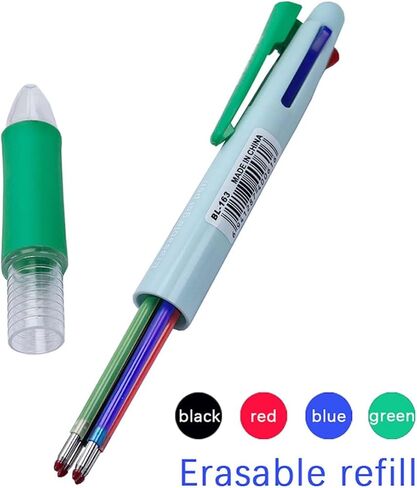 48 x 4-in-1 Ballpoint Pen Refills - Multifunctional - 0.5 mm - Black, Blue, Red, Green Ink, International Standard Refill, for School, Office (48 Pieces) in Saudi Arabia