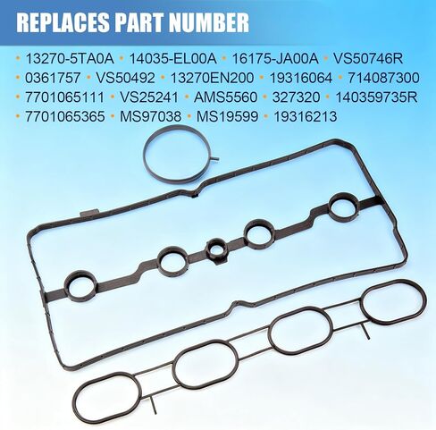 سوريلو 13270-5TA0A حشية غطاء صمام المحرك ومجموعة حشية مشعب السحب متوافقة مع Nissan Sentra NV200 Versa Rogue Cube 2.0L 1.8L استبدال 16175-JA00A VS50746R in Kuwait