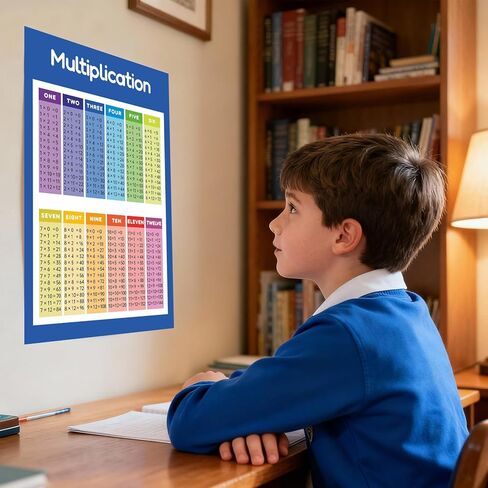 Dinggaogao 2-Pack Math Posters, Multiplication Table Division Chart for Classroom (16.5x11.2 Inch) in Saudi Arabia
