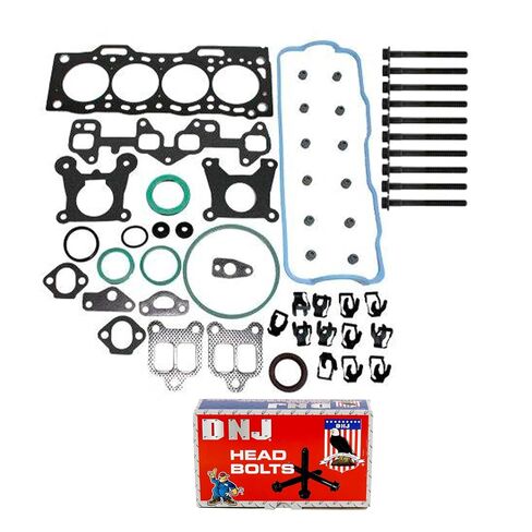 DNJ HGB903 مجموعة حشية رأس الأسطوانة مع مجموعة مسامير الرأس لـ 1987-1990 Toyota Tercel 1.5L L4 12V SOHC 1456cc in Kuwait