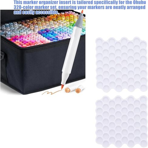 Marker Organizer Insert Compatible with Ohuhu 216 Color Marker Case,36 * 6 Separate Base for Mark Pen(Black),Keeps Markers Neat & Secure in Saudi Arabia