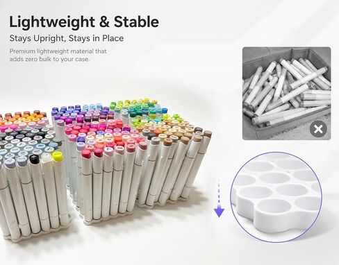 Marker Organizer Insert Compatible with Ohuhu 216 Color Marker Case,36 * 6 Separate Base for Mark Pen(Black),Keeps Markers Neat & Secure in Saudi Arabia